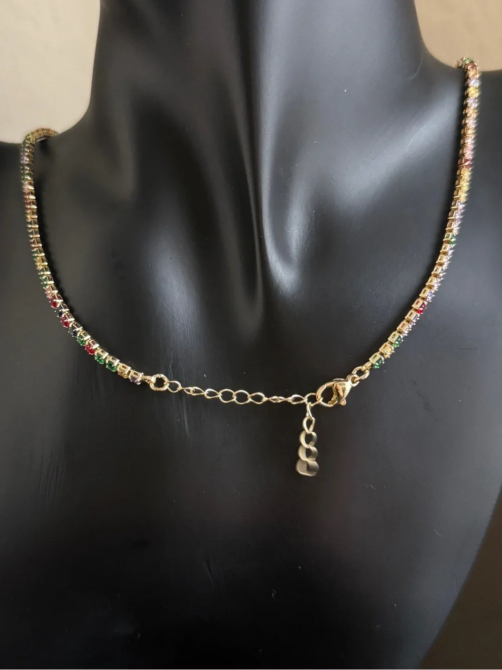 18K Gold Plated Multicolor CZ Tennis Necklace